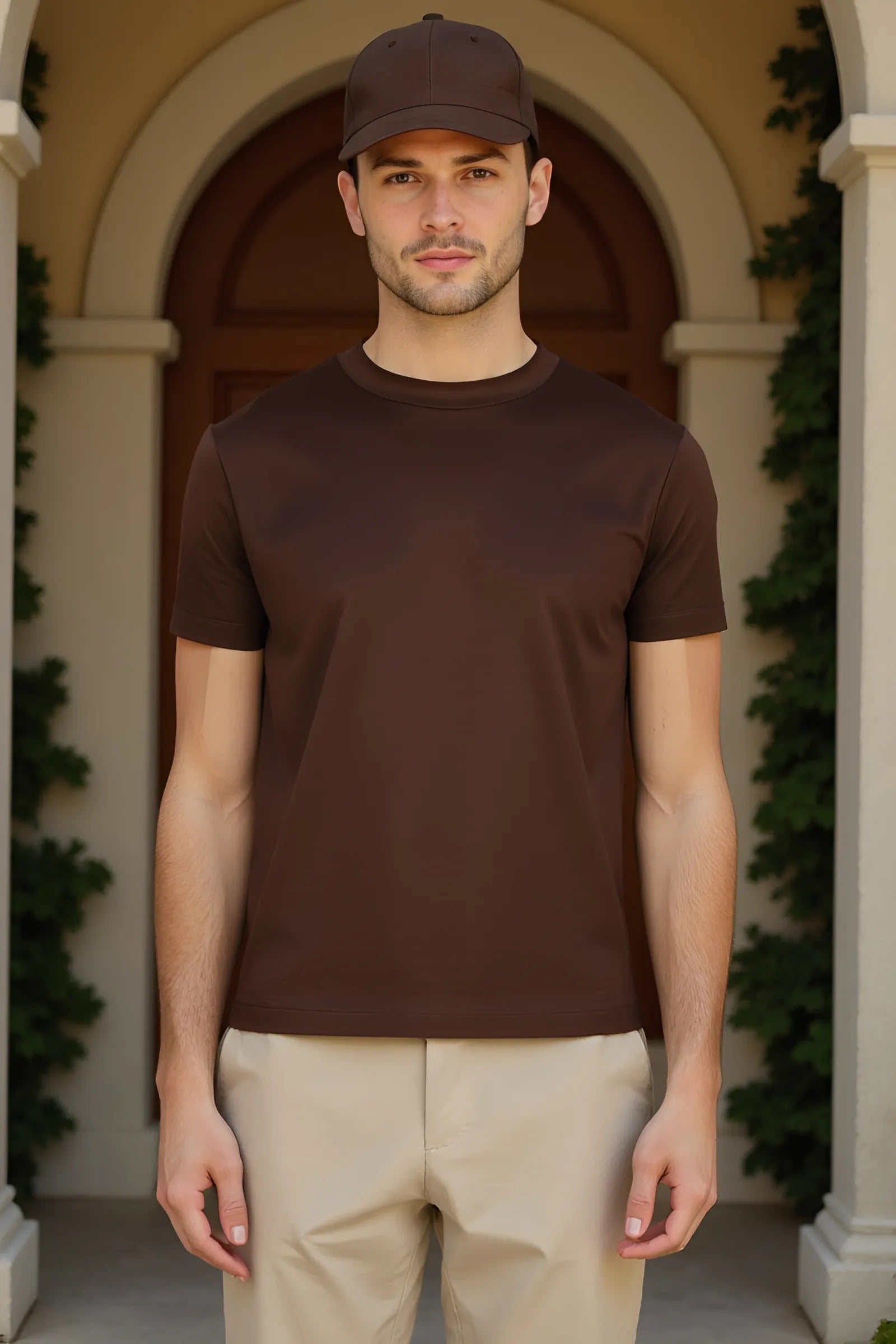 Sable brown Mercerised t-shirt