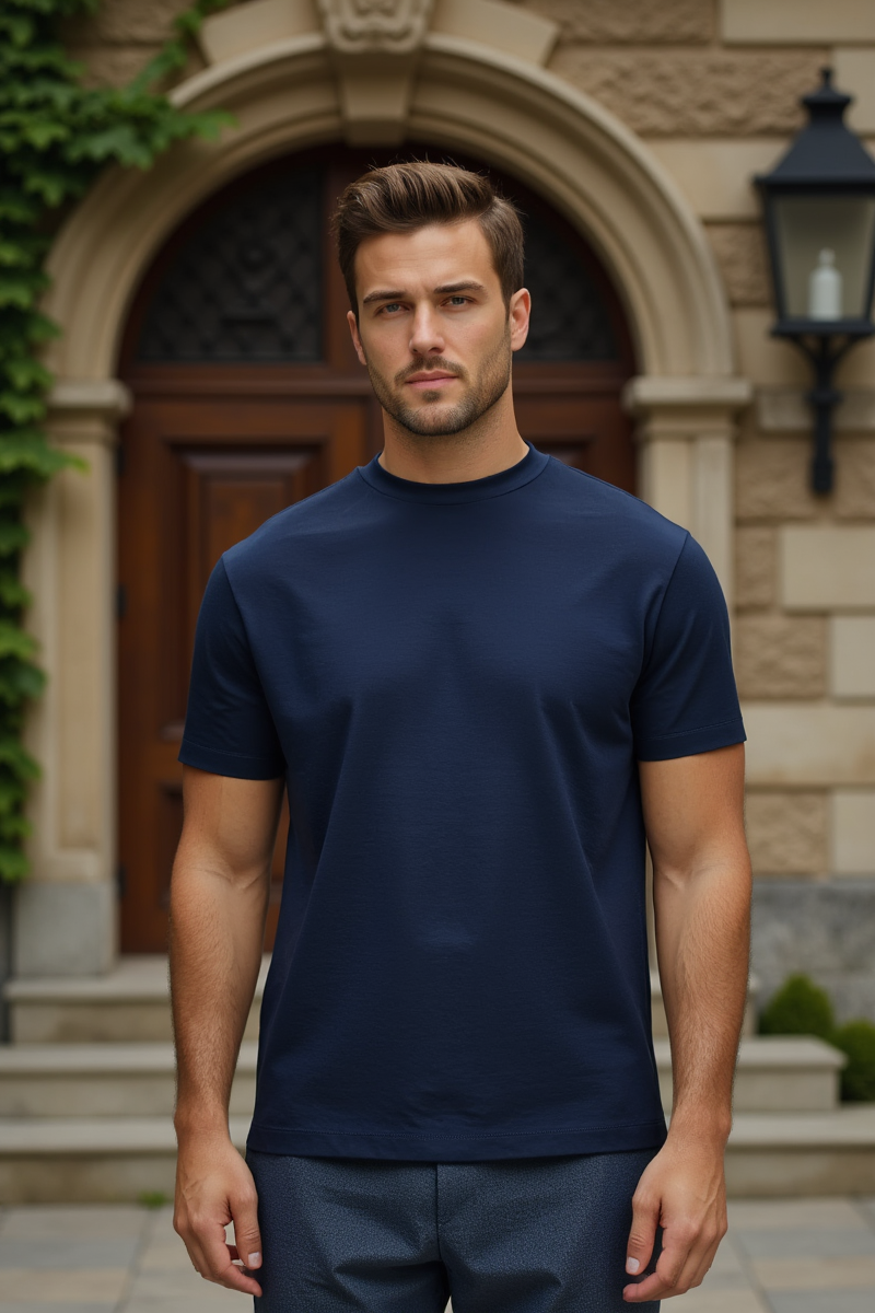 Midnight Blue Mercerised T-shirt